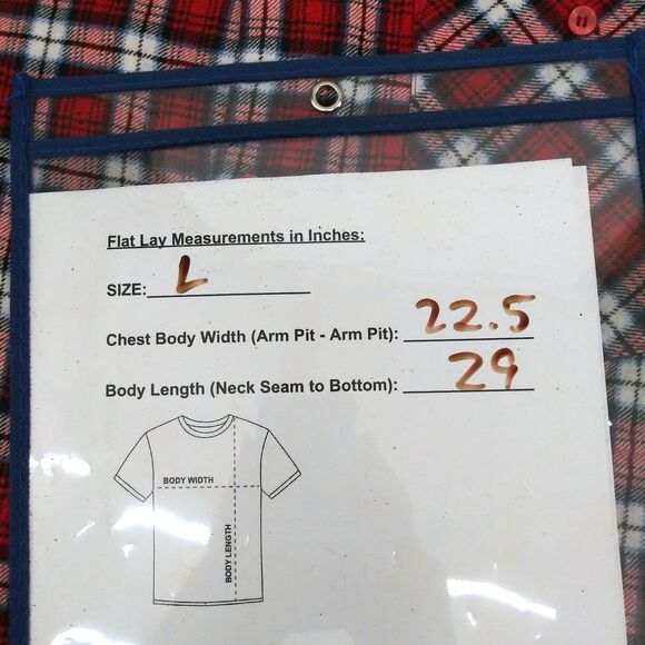 Thunder Flannel Shirt Mens Size Large Red Plaid Long Sleeve Casual Button Up - Picture 3 of 4